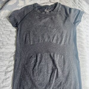 Gray Short Sleeve Athletic Top